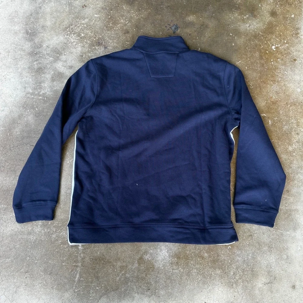 Nautica Quarter Zip Pullover Mens XXL Navy White Colorblock Mock Neck K2762S NWT